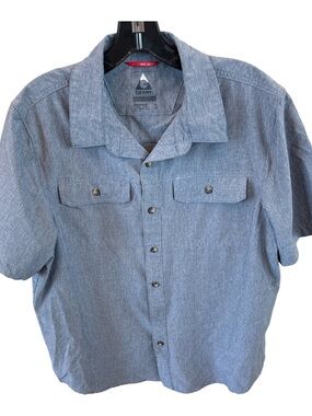 Gerry Weber Casual Short-Sleeve Button-Down in Heather Blue